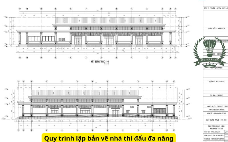 Quy trình lập bản vẽ nhà thi đấu đa năng