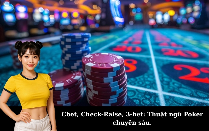 Cbet, Check-Raise, 3-bet: Thuật ngữ Poker chuyên sâu.