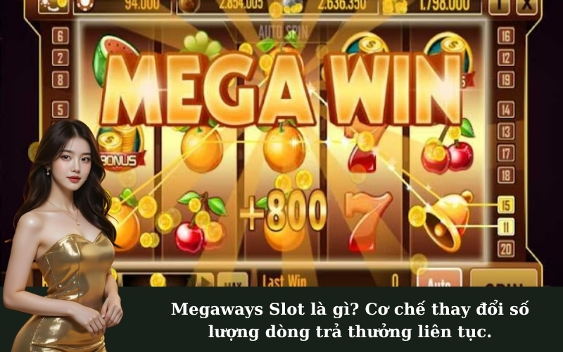 Megaways Slot là gì? Cơ chế thay đổi số lượng dòng trả thưởng liên tục.