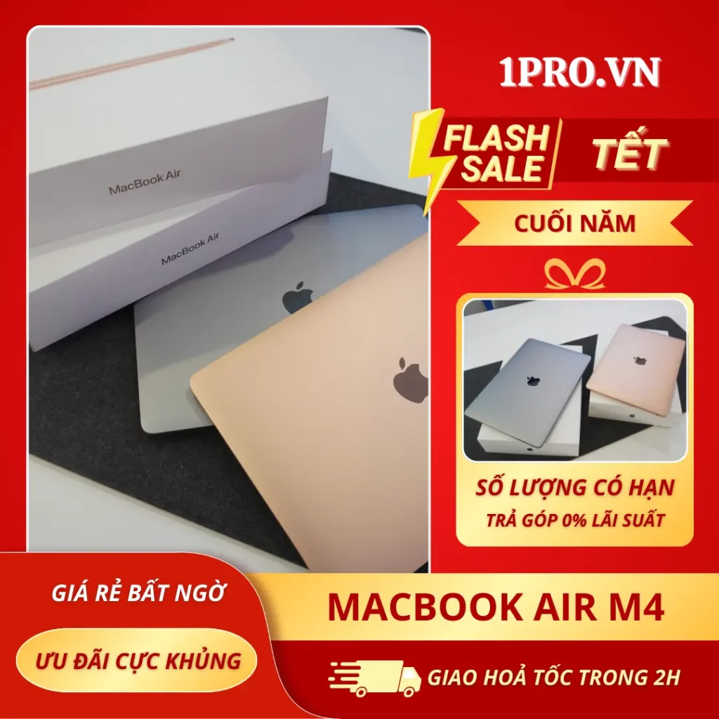 Macbook Air M4 đặt trên bàn làm việc hiện đại