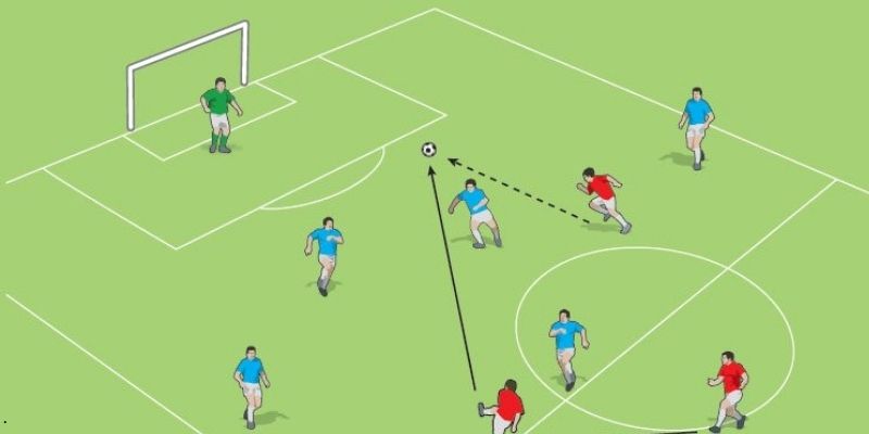 Thực hiện blindside run giúp tiền đạo thoát kèm và tạo cơ hội ghi bàn